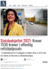 Statsbudsjettet 2021: Krever 1530 kroner i offentlig rettshjelpssats