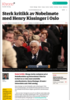 Sterk kritikk av Nobelmøte med Henry Kissinger i Oslo