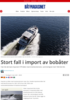 Stort fall i import av bobåter