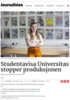 Studentavisa Universitas stopper produksjonen