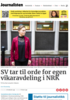 SV tar til orde for egen vikaravdeling i NRK