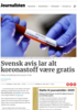 Svensk avis lar alt koronastoff være gratis