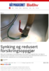 Synking og redusert forsikringsoppgjør