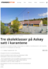 Tre skoleklasser på Askøy satt i karantene