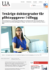 Treårige doktorgrader får pliktoppgaver i tillegg