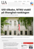 UiO tilbake, NTNU stabil på Shanghai-rankingen