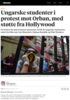 Ungarske studenter i protest mot Orban, med støtte fra Hollywood