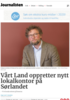 Vårt Land oppretter nytt lokalkontor på Sørlandet