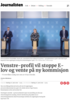Venstre-profil vil stoppe E-lov og vente på ny kommisjon