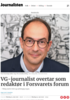 VG-journalist overtar som redaktør i Forsvarets forum