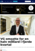 VG omsatte for en halv milliard i fjerde kvartal