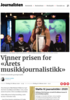 Vinner prisen for «Årets musikkjournalistikk»