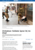 Zimbabwe: Soldater åpner ild, tre drept